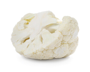Fototapeta na wymiar Cut fresh raw cauliflower on white background