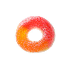 Fototapeta na wymiar Sweet colorful jelly candy on white background