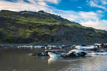 Fototapeta na wymiar Landscape of the Sólheimajökull glacier (Iceland)