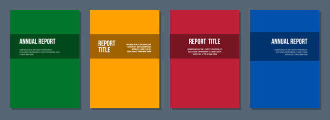 4 colors simple flat cover design set