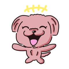 喜ぶ犬（トイプードル）