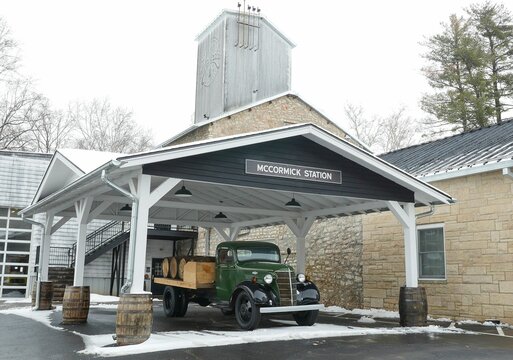 Vintage Truck At The McCormick Distillery Alcohol Factory Distributor Brewery