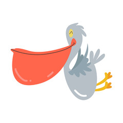 Clip art illustration of cute bird cartoon character for children.