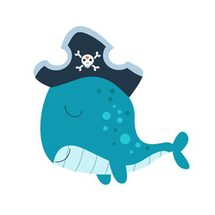 Cute blue dolphin illustration