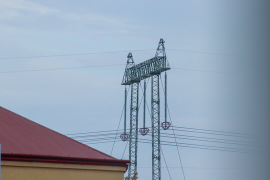 Old electric pole on dky backgrounds