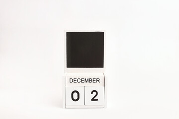 Calendar with the date December 2 and a place for designers. Illustration for an event of a certain...