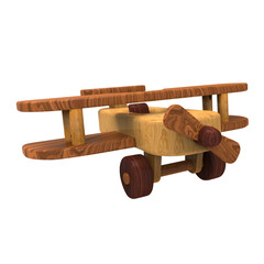 WOODEN PLANE TOYS 3D ISOLATED