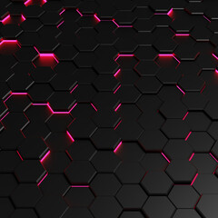 3D rendering Futuristic Honeycomb Mosaic, abstract Background. Realistic geometric mesh cell structure. Sci-fi background with hexagon grid.