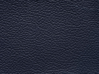 Luxury blue leather texture sample. Background with copy space, top view. Genuine leather pattern in dark tone. Faux eco leather. Backdrop textured effect for design, upholstered furniture, clothing.