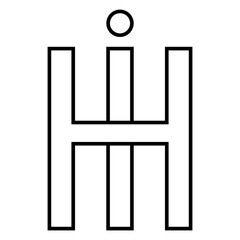 Logo sign hi ih icon nft interlaced letters i h