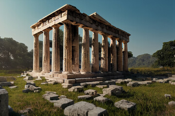 Fototapeta na wymiar 3d illustration of gorgeous landscape ruins of an ancient monument