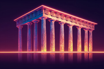 3d illustration of gorgeous landscape ruins of an ancient monument