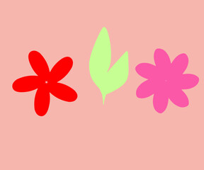 Simple Abstract hand drawn various shapes and doodles Botanical Nature Flowers and Leaves modern contemporary trendy objects vector illustration elements.