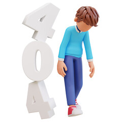 3d illustration Error 404 concept 