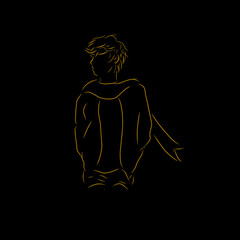 Illustration vector Doodle sketch man lineart