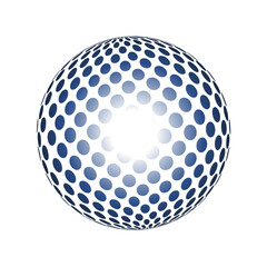 Blue Lit Digital Globe Design Vector with Bright Spotted Patterned Surface - Isolated on White Background