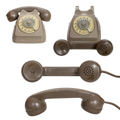 Retro  rotary telephone isolated on transparent background