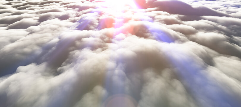 above clouds sun ray illustration