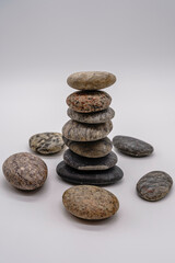 Fototapeta na wymiar Pile of stones, zen stone balnced stack