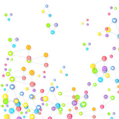 Social media marketing icons internet tags target