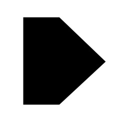 Direction arrow. Triangular direction pointer. Black arrow icon. Vector illustrationright