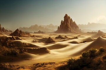 Naklejka premium Fantasy desert illustration