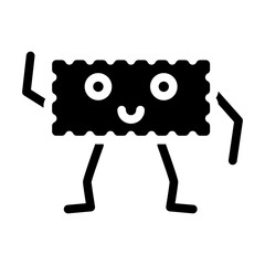 biscuit dessert character glyph icon vector. biscuit dessert character sign. isolated symbol illustration