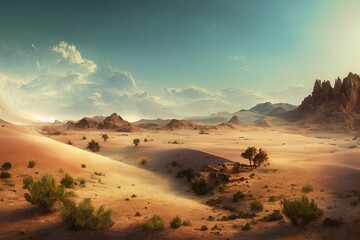 Fototapeta premium Fantasy desert illustration