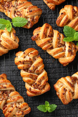 Danish maple syrup, pecan nuts plaits pastry