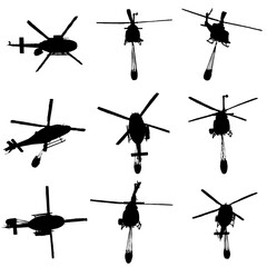 Fototapeta na wymiar Helicóptero apagafuego