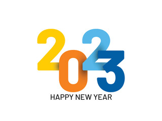 Happy new year 2023, horizontal banner. Brochure or calendar cover design template. Cover of business diary for 20 23 with wishes. The art of cutting paper.