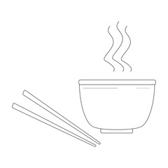 A bowl with sushi, food illustration, eps 10