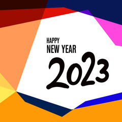 Happy New Year 2023 colorful abstract background for social media