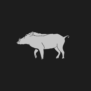 vintage vector illustration of a pig
