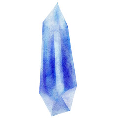 Blue watercolor crystal