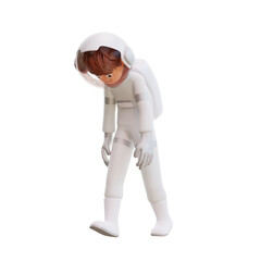 3d illustration cute spaceman astronaut  