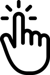 Finger tap linear black  icon