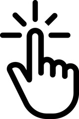 Finger tap linear black  icon