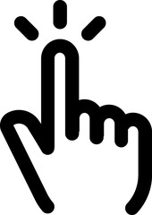 Finger tap linear black  icon