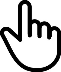 Finger tap linear black  icon