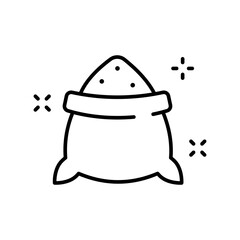 Sugar line icon. Sweetness, sugar cubes, coffee, tea, saucepan, cup, diabetes, sugar bowl, flour. Dessert concept. Vector black line icon on a white background