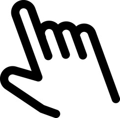 Finger tap linear black  icon