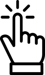 Finger tap linear black  icon