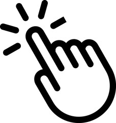 Finger tap linear black  icon