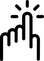 Finger tap linear black  icon