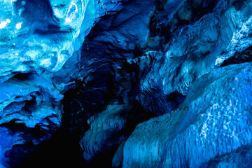 Beautiful texture of dark stone background in the cave