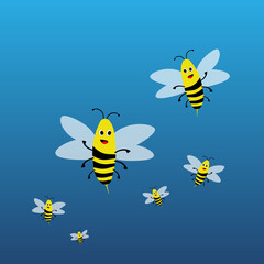 illustration honey bee, bee design jpeg set cute bee animal cartoon, simple jpg illustration Cartoon Funny Black Yellow Striped Bee image Collection


