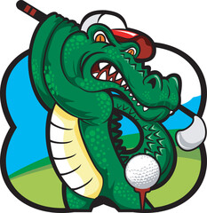 Crocodiles play golf