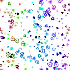 Heart shapes in colors random sprinkle pattern