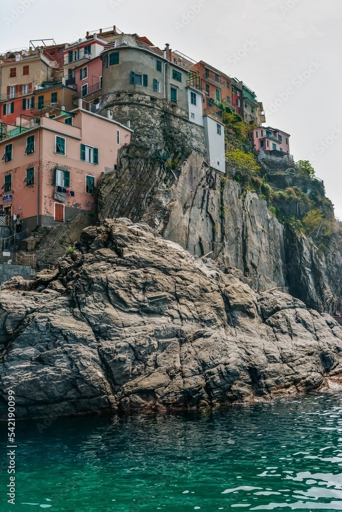 Sticker beautiful landscape of the traditional typical italian village of manarola